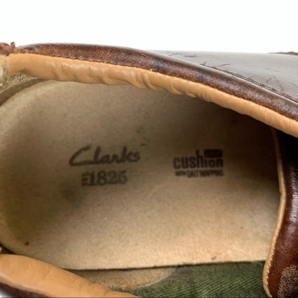 CLARKS Men's Norsen Lace Dark Tan Shoes Sneakers size 9 - Picture 4 of 7